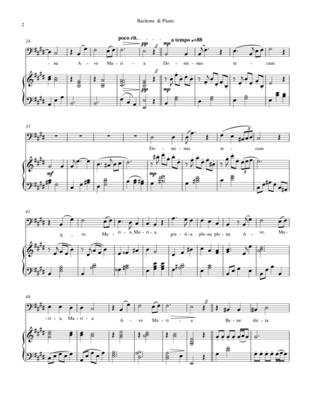 Ave Maria For Baritone Vocal Piano Page 2