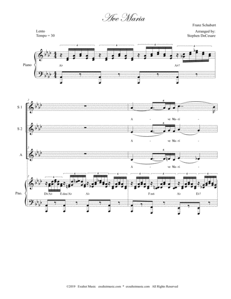 Ave Maria For Ssa Piano Accompaniment Medium Key Page 2