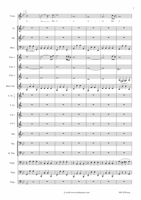 Ave Maria G Caccini For Solo Voice And Concert Band Page 2