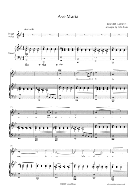 Ave Maria High Voice Piano Page 2