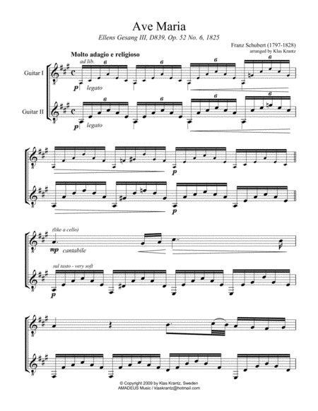 Ave Maria Schubert For Guitar Duo Page 2