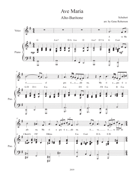 Ave Maria Schubert Vocal Solo Low Voice Page 2