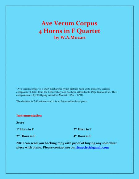 Ave Verum Corpus 4 Horns In F Intermediate Level Page 2