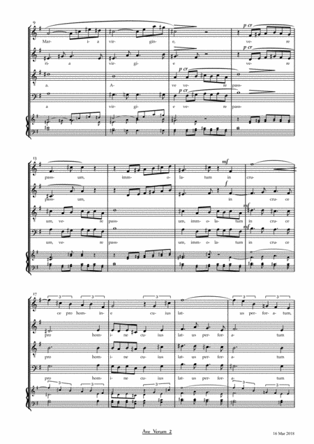 Ave Verum Corpus Acappella Version Fo Saatb With Opt Accpt Page 2