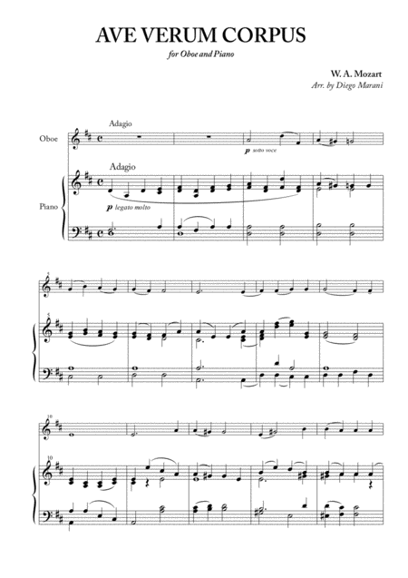 Ave Verum Corpus For Oboe And Piano Page 2