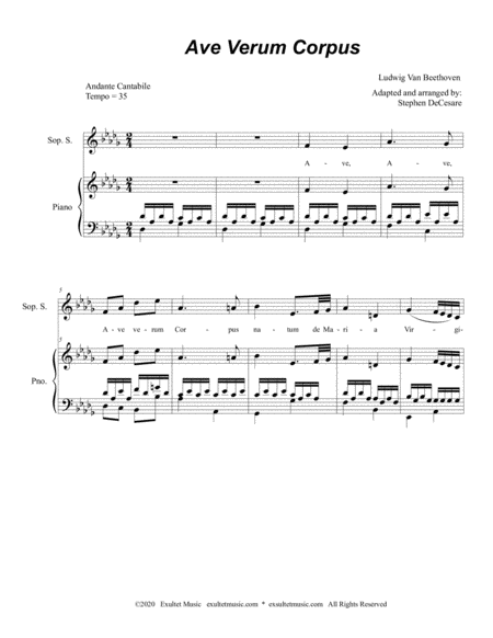 Ave Verum Corpus For Soprano Solo And Sab Page 2