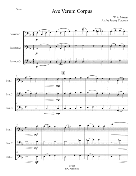 Ave Verum Corpus For Three Bassoons Page 2