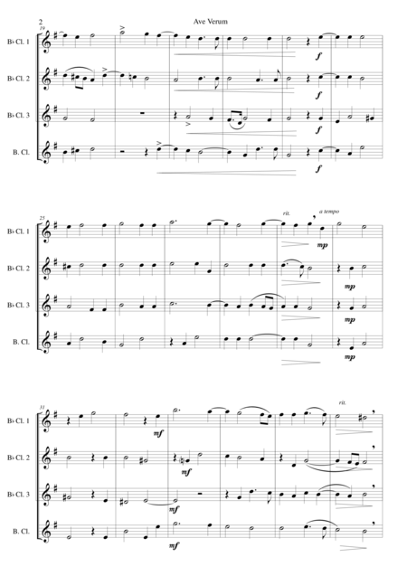 Ave Verum For 3 Clarinets And Bass Clarinet Page 2