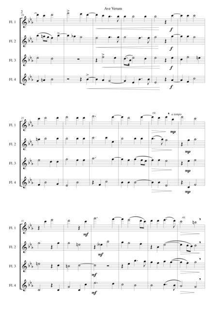 Ave Verum For 4 Flutes Page 2