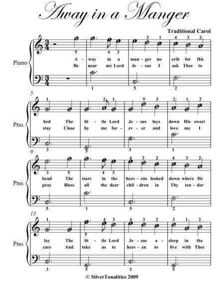 Away In A Manger Easiest Piano Sheet Music Page 2