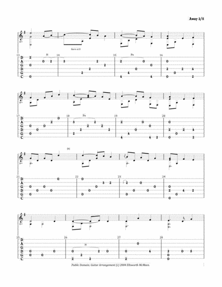 Away In A Manger For Fingerstyle Guitar Tuned Cgdgad Page 2