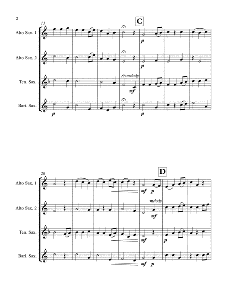 Away In A Manger For Sax Quartet Page 2