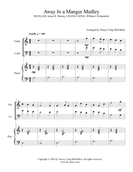 Away In A Manger Medley For Violin Cello Duet Page 2