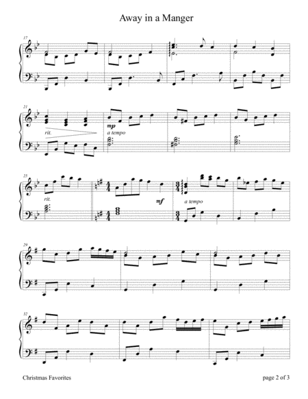 Away In A Manger Piano Solo Page 2