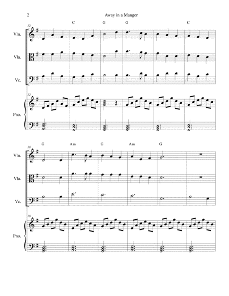 Away In A Manger Strings Violin Viola Cello Piano Page 2