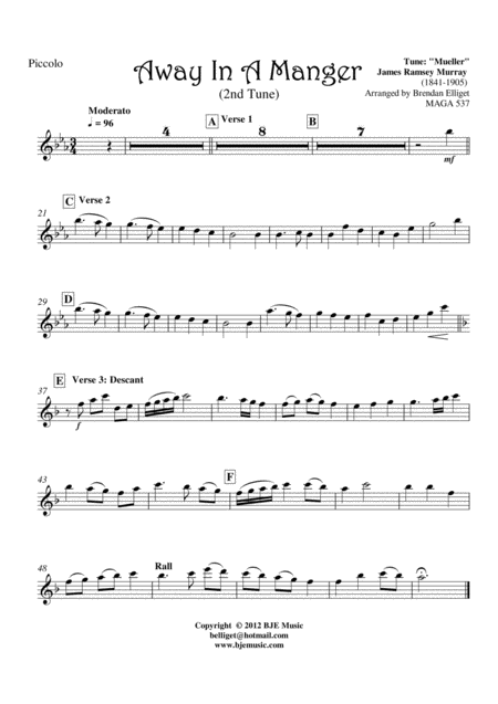 Away In A Manger Tune 2 Concert Band Score And Parts Pdf Page 2