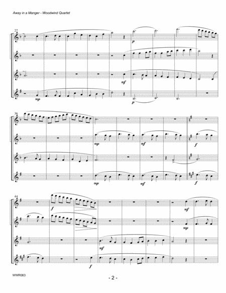 Away In A Manger Woodwind Quartet 2 Flutes Oboe Clarinet Page 2