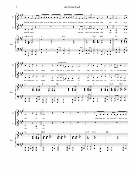 Awesome God For 2 Part Choir Sa Page 2