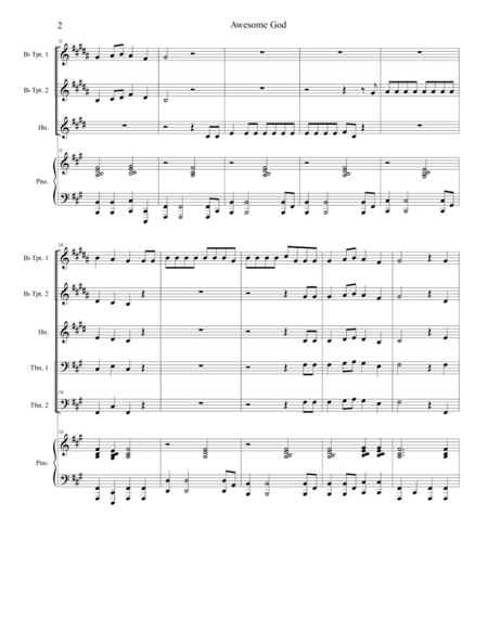 Awesome God For Brass Quintet Page 2
