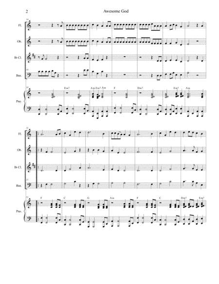 Awesome God For Woodwind Quartet Page 2