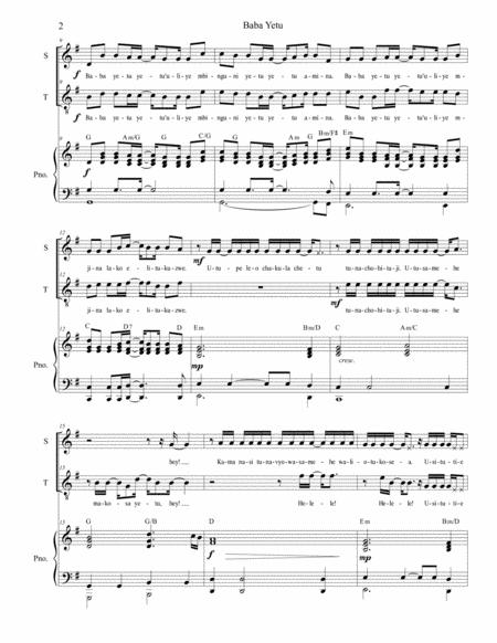 Baba Yetu For 2 Part Choir Soprano And Tenor Page 2