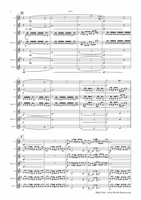 Baba Yetu From Video Game Civilization Iv Clarinet Quintet Page 2