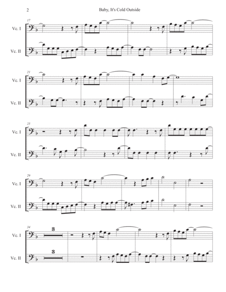 Baby Its Cold Outside Cello Duet Page 2