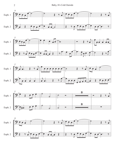 Baby Its Cold Outside Easy Key Of C Euphonium Duet Page 2