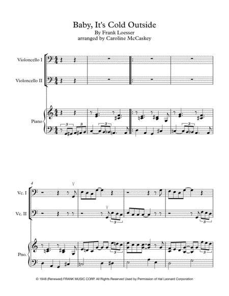 Baby Its Cold Outside Intermediate Cello Duet Page 2