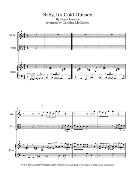 Baby Its Cold Outside Intermediate Violin And Viola Duet Page 2