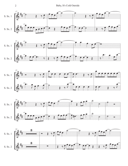 Baby Its Cold Outside Original Key Soprano Sax Duet Page 2