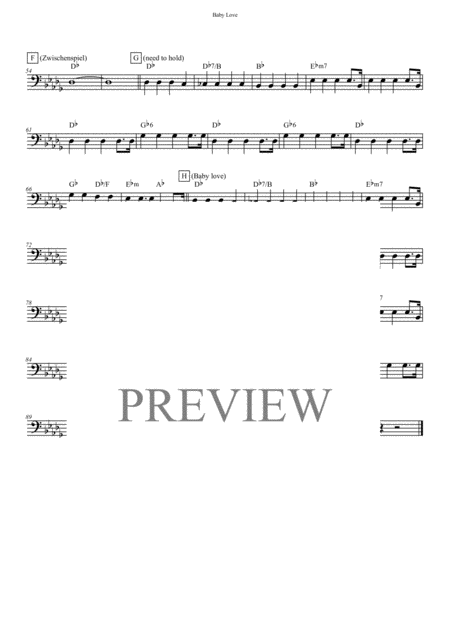 Baby Love E Bass Transcription Of The Supremes Motown Recording Page 2