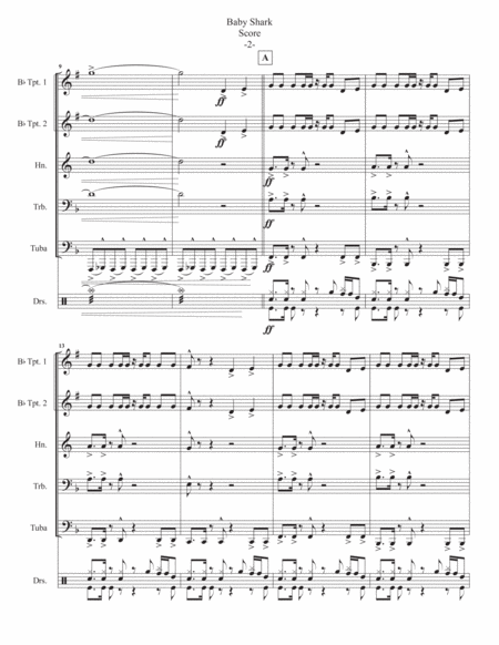 Baby Shark For Brass Quintet Page 2
