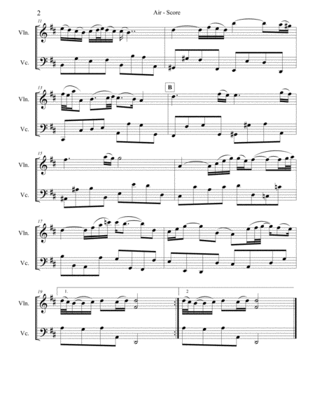 Bach Air From Suite In D For Violin And Cello Page 2