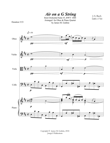 Bach Air On A G String For Oboe Piano Quartet Page 2