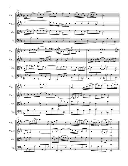 Bach Air String Quartet Arrangement Page 2