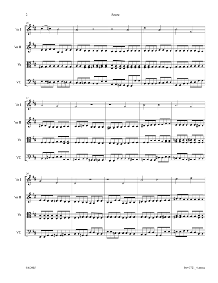 Bach Erbarm Dich Mein O Herre Gott Bwv 721 Arr For String Quartet Page 2