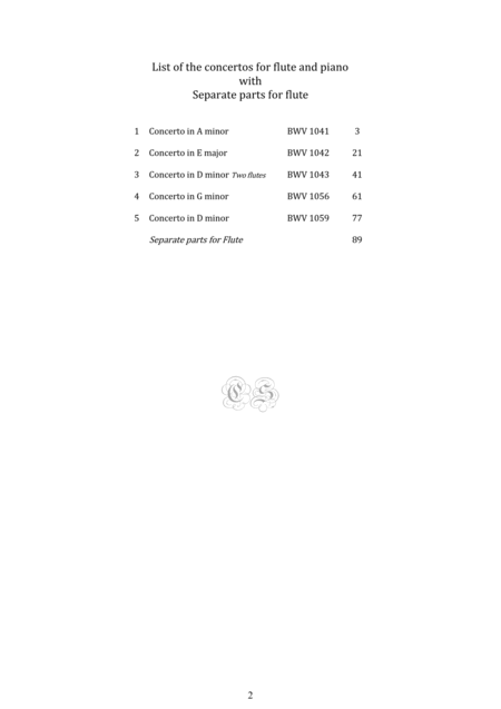 Bach Five Concertos For Flute And Piano Page 2