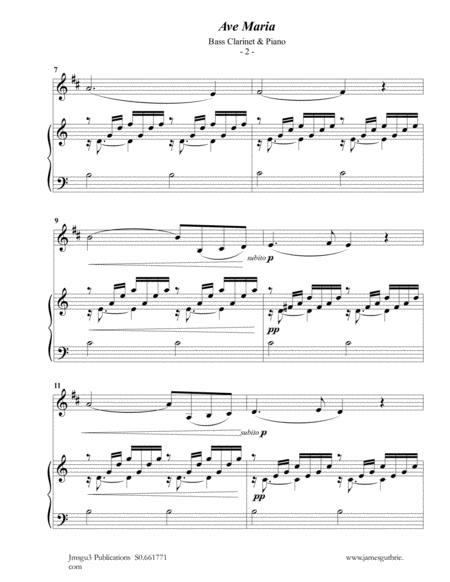 Bach Gounod Ave Maria Schwencke Version For Bass Clarinet Piano Page 2