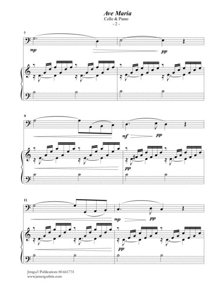 Bach Gounod Ave Maria Schwencke Version For Cello Piano Page 2