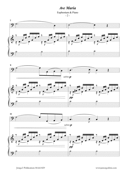 Bach Gounod Ave Maria Schwencke Version For Euphonium Piano Page 2