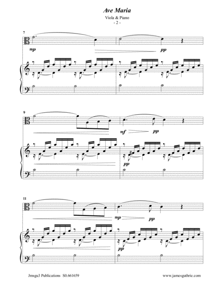 Bach Gounod Ave Maria Schwencke Version For Viola Piano Page 2