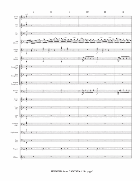 Bach Js Arr Reisteter Sinfonia To Cantata 29 For Solo Clarinet And Concert Band Page 2