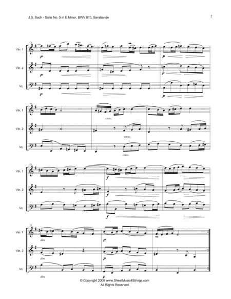 Bach Js Sarabande For Two Violins And Cello Page 2