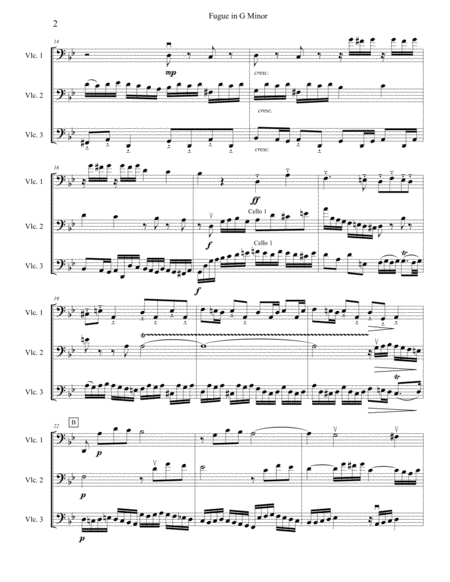 Bach Little Fugue In G Minor Bwv 578 Arranged For 3 Cellos Page 2