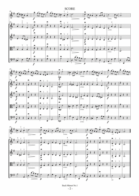 Bach Minuet No 1 For Solo Vn And Strings Page 2