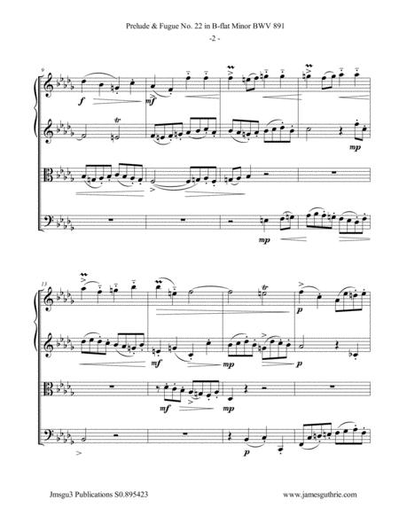 Bach Prelude Fugue No 22 In B Flat Minor Bwv 891 For String Quartet Page 2