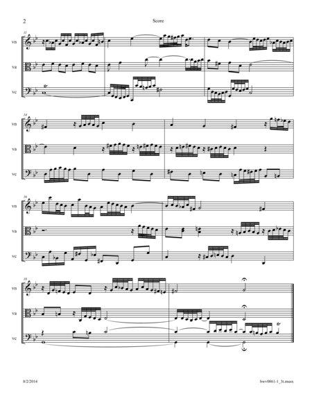 Bach Prelude In G Bwv 861 From The Well Tempered Clavier Arr For String Trio Page 2