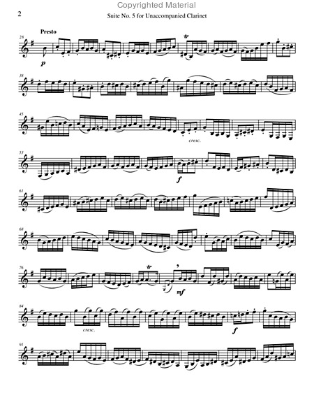 Bach Suite 5 Set For Unaccompanied Clarinet Page 2