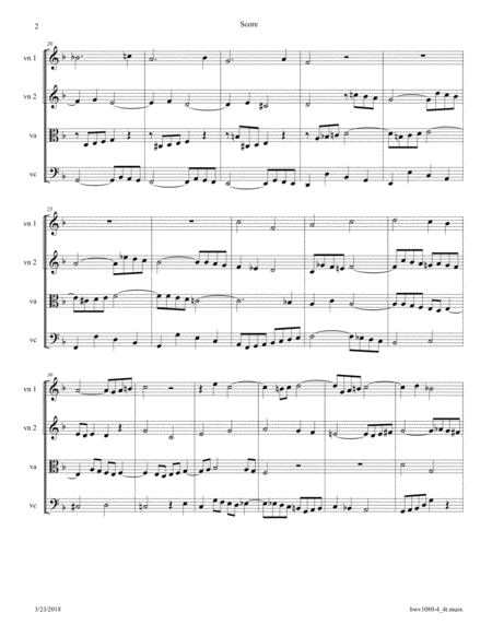 Bach The Art Of Fugue Bwv 1080 Fugue No 4 Arranged For String Quartet Page 2